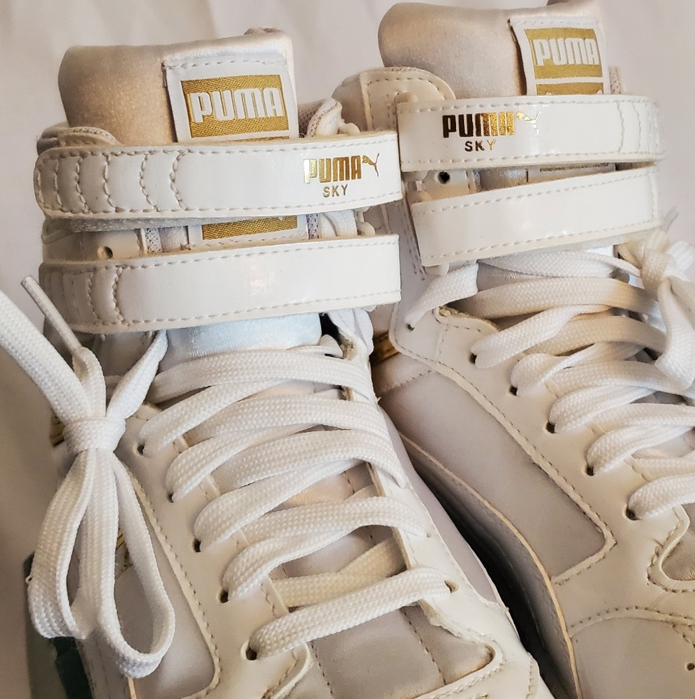 PUMA Womens White High-Top Sneakers